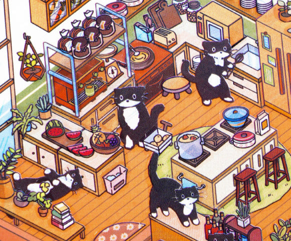 DIY 3D Sticker Scene MG1.0| Cat Leisure Series| Kitchen| Study Room| Bedroom| Yard