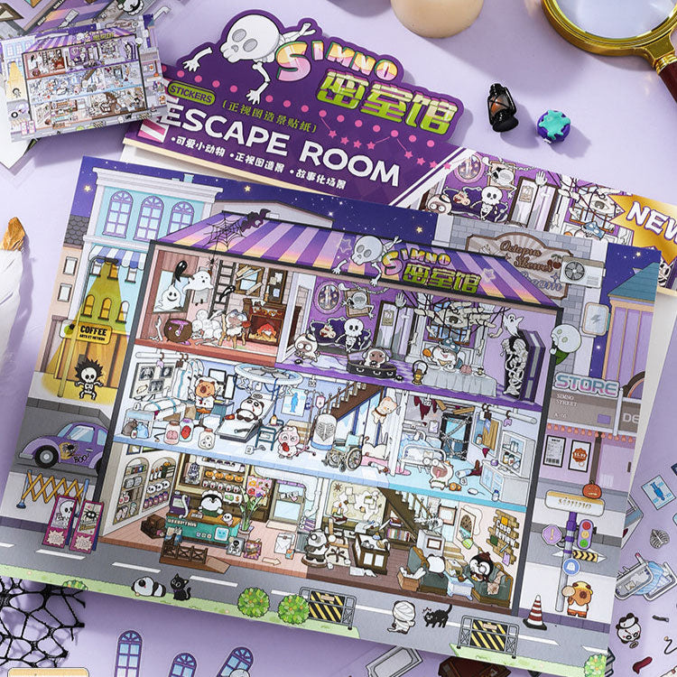 DIY Miniature Sticker Scene| Plus Size| 2 Themes| Escape Room| Film Studio
