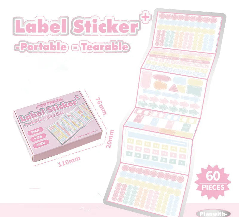 60 Sheets/box Label Sticker