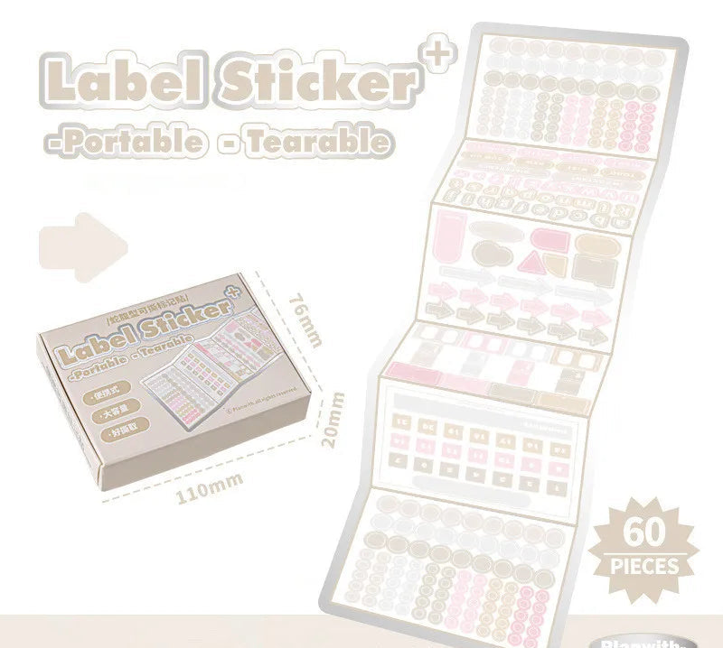 60 Sheets/box Label Sticker