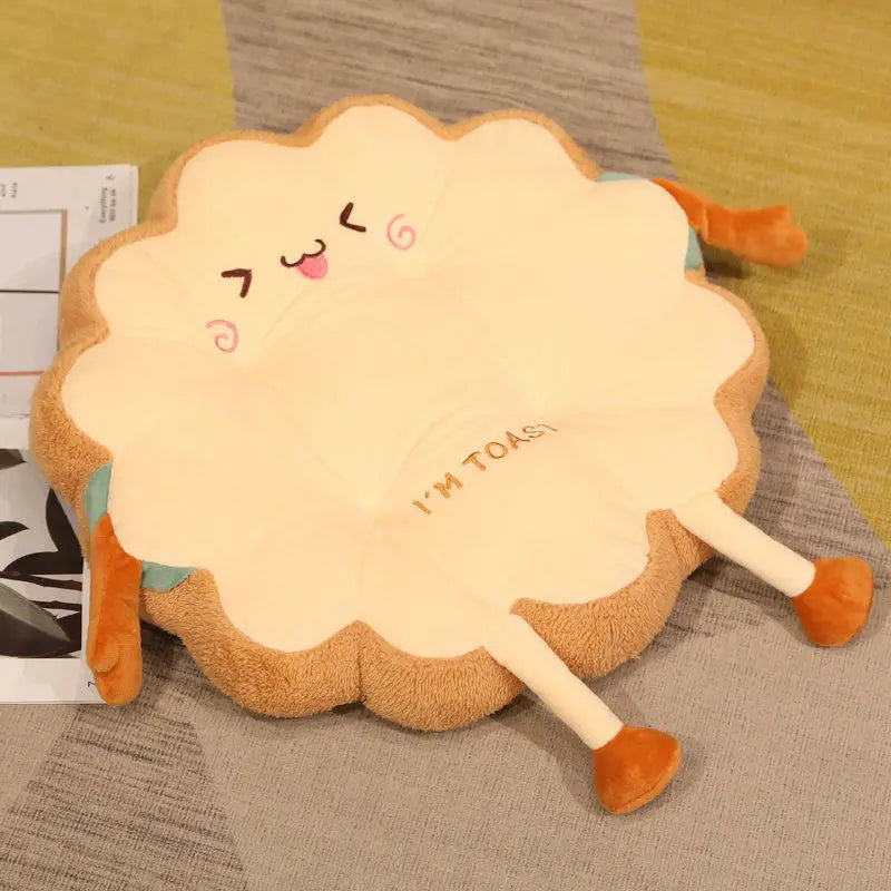 Adorable Toast-Themed Cushion - Perfect for Home & Office