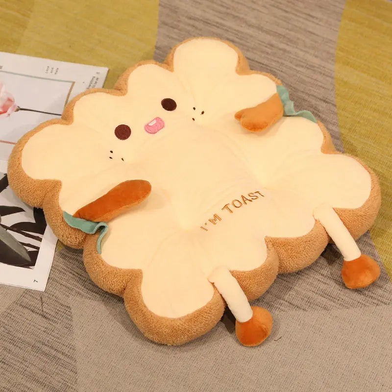 Adorable Toast-Themed Cushion - Perfect for Home & Office