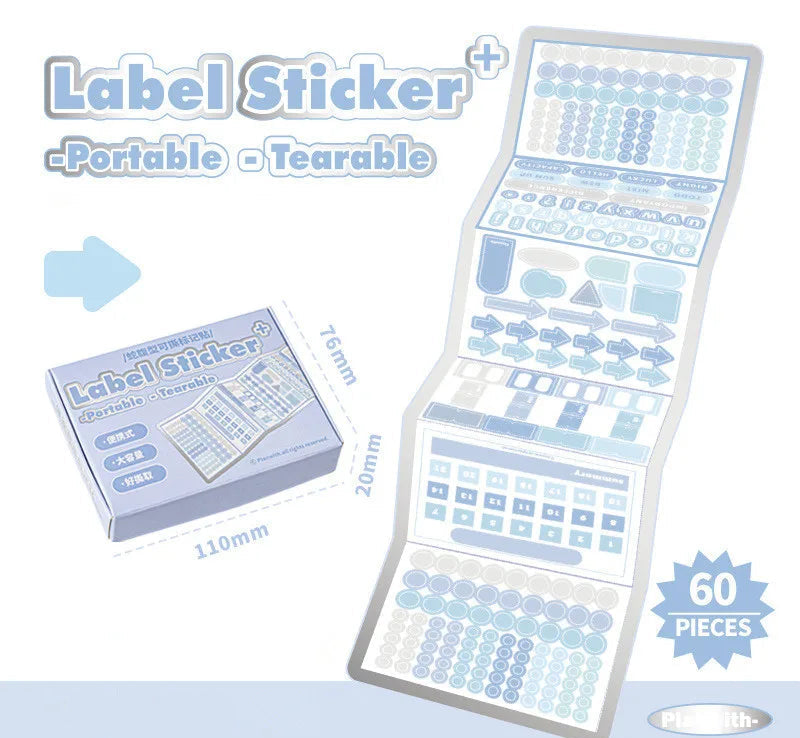 60 Sheets/box Label Sticker