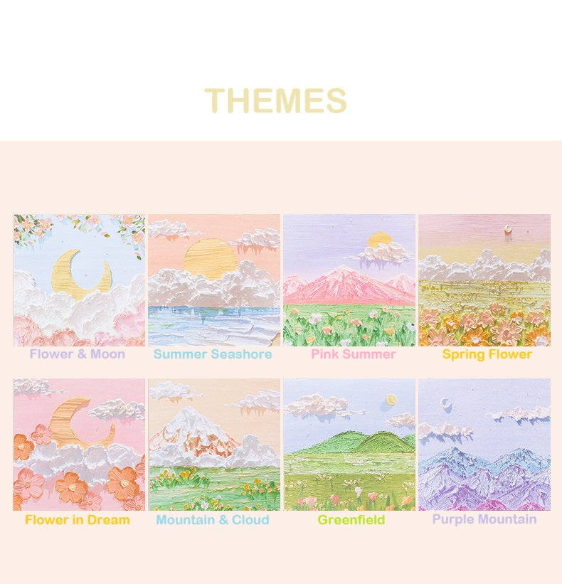 80 Sheets Oil Painting Landscape Sticky Notes