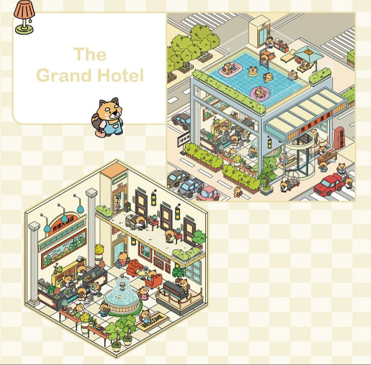 DIY 3D Sticker Scene- Special 2 Layer FH1.0| Train Station| Grand Hotel| Police Station| Cafeteria