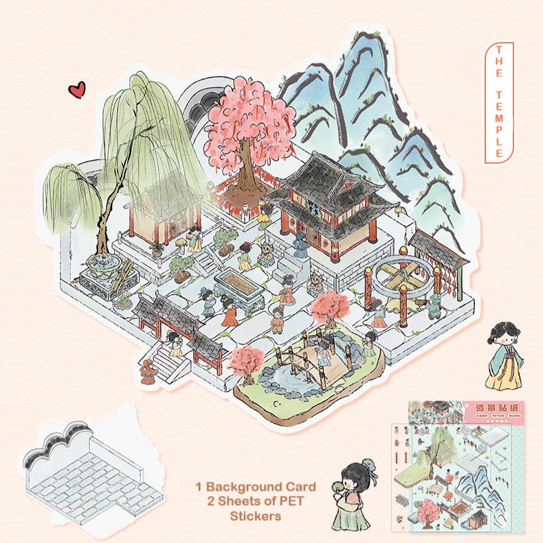 DIY Miniature Sticker Scene YL 28| Plus Size| Tang Dynasty Restaurant| Leisure Temple