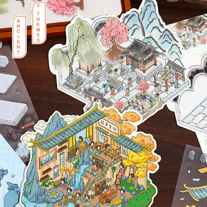DIY Miniature Sticker Scene YL 28| Plus Size| Tang Dynasty Restaurant| Leisure Temple