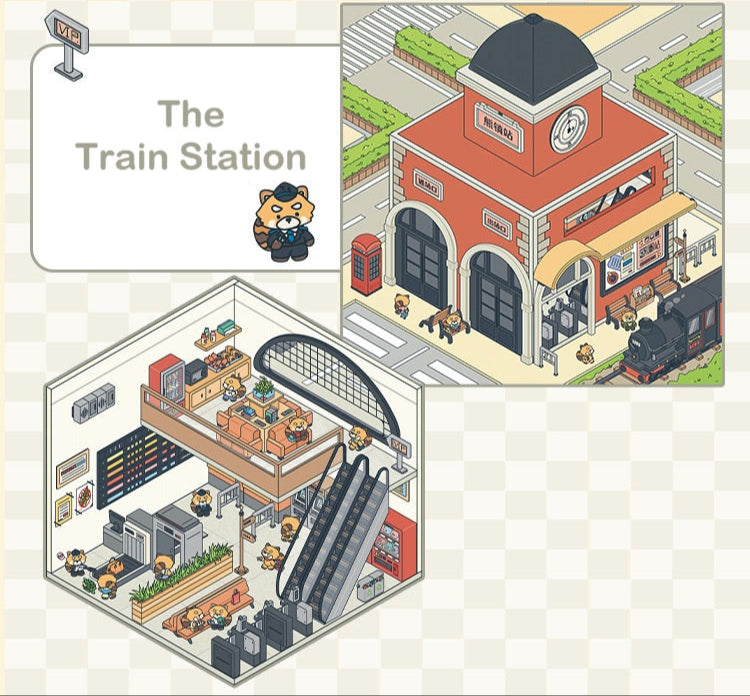 DIY 3D Sticker Scene- Special 2 Layer FH1.0| Train Station| Grand Hotel| Police Station| Cafeteria