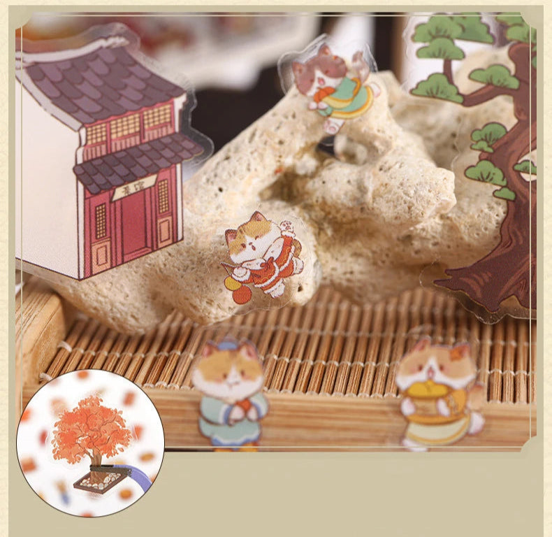 DIY 3D Sticker Scene YJ 1.0| Ancient China Theme| Cat in 4 Seasons