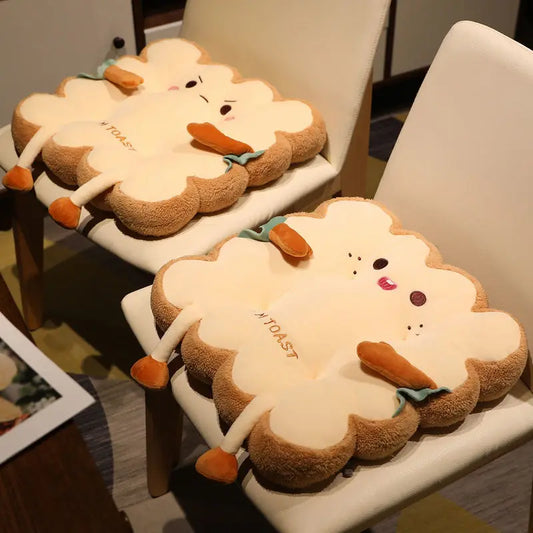 Adorable Toast-Themed Cushion - Perfect for Home & Office