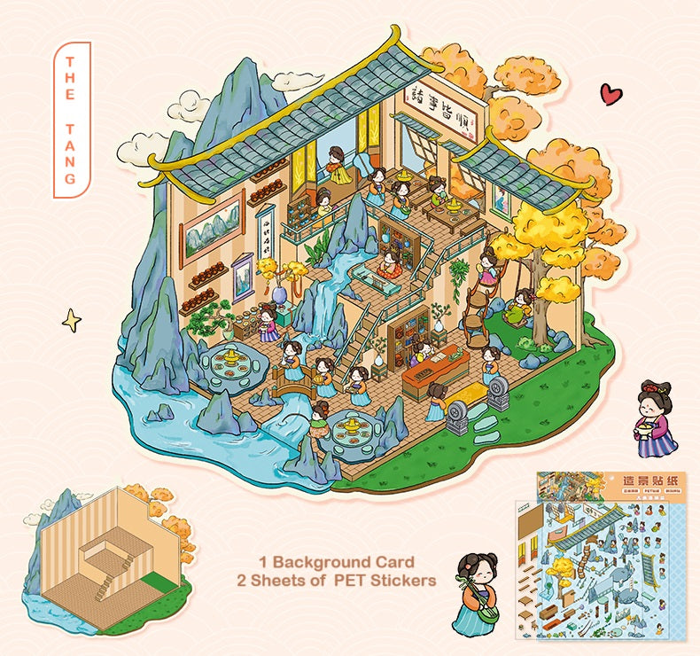 DIY Miniature Sticker Scene YL 28| Plus Size| Tang Dynasty Restaurant| Leisure Temple