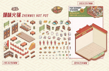 DIY Miniature Sticker Scene| Plus Size | FuMan Market| ZhenWei Hot Pot